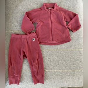 Pink Fleece Polarn O. Pyret Sweatsuit. Size 6-12 months (runs big!)